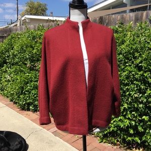 Gorgeous thick boiled red wool draped jacket.